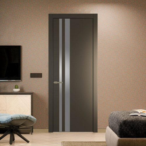 Межкомнатная дверь ProfilDoors 20 PW Перламутр бронза Lacobel Серебряный лак молдинг Шампань