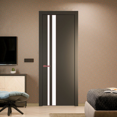 Межкомнатная дверь ProfilDoors 20 PW Перламутр бронза Монохром белый просветленный молдинг Красный антрацит
