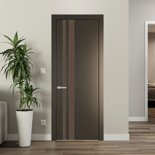 Межкомнатная дверь ProfilDoors 20 PW Перламутр бронза Монохром гляссе молдинг Зеленый воск