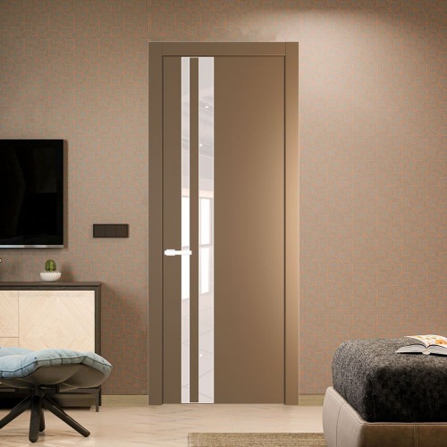 Межкомнатная дверь ProfilDoors 20 PW Перламутр золото Lacobel Перламутровый лак молдинг Вайт