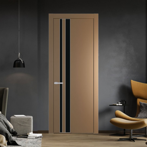 Межкомнатная дверь ProfilDoors 20 PW Перламутр золото Монохром черный молдинг Серебро