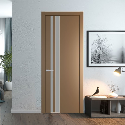 Межкомнатная дверь ProfilDoors 20 PW Перламутр золото Монохром серый молдинг Серебро
