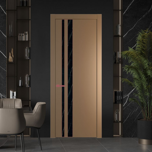 Межкомнатная дверь ProfilDoors 20 PW Перламутр золото Неро мрамор молдинг Красный антрацит