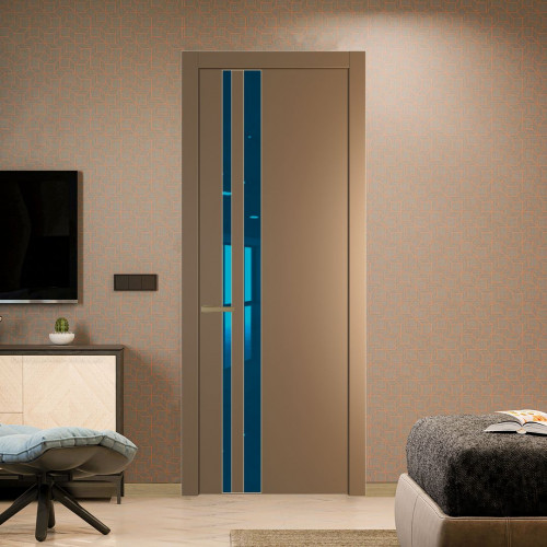 Межкомнатная дверь ProfilDoors 20 PW Перламутр золото Зеркало Blue молдинг Золото
