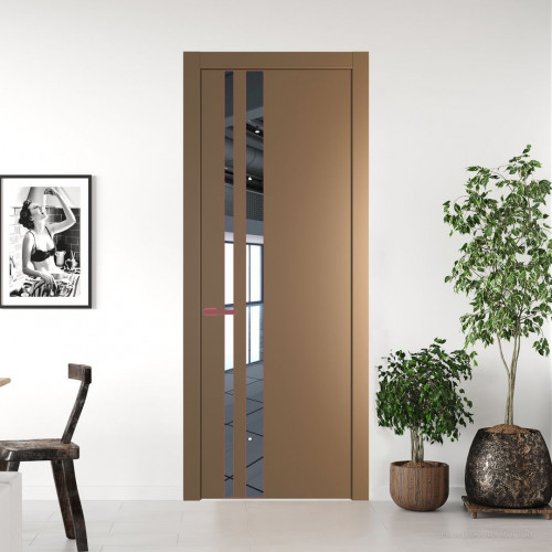 Межкомнатная дверь ProfilDoors 20 PW Перламутр золото Зеркало молдинг Красный антрацит