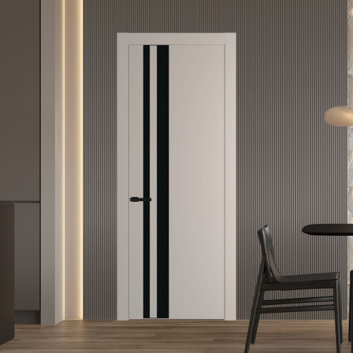 Межкомнатная дверь ProfilDoors 20 PW Сэнд Монохром черный молдинг Черный матовый