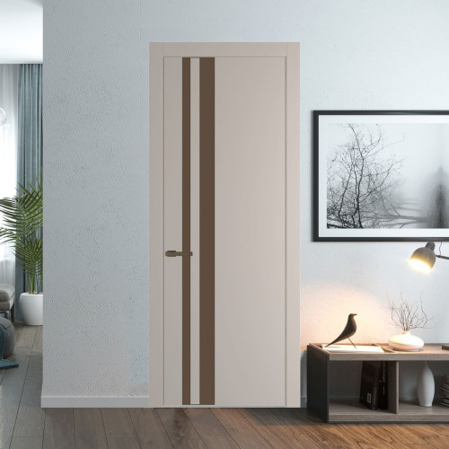 Межкомнатная дверь ProfilDoors 20 PW Сэнд Монохром гляссе молдинг Деорэ