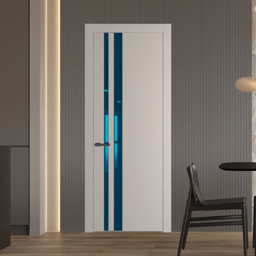 Межкомнатная дверь ProfilDoors 20 PW Сэнд Зеркало Blue молдинг Серая ночь