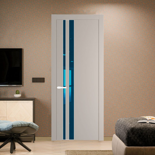 Межкомнатная дверь ProfilDoors 20 PW Сэнд Зеркало Blue молдинг Вайт