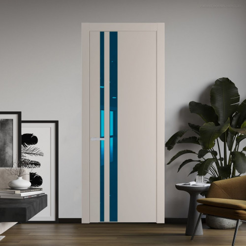 Межкомнатная дверь ProfilDoors 20 PW Сэнд Зеркало Blue молдинг Зеленый воск