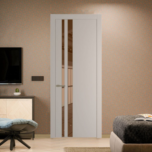Межкомнатная дверь ProfilDoors 20 PW Сэнд Зеркало Bronza молдинг Шампань