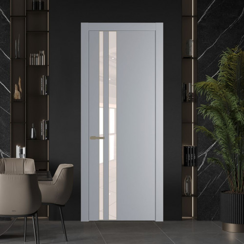 Межкомнатная дверь ProfilDoors 20 PW Смоки Lacobel Перламутровый лак молдинг Шампань