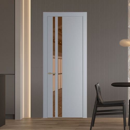Межкомнатная дверь ProfilDoors 20 PW Смоки Зеркало Bronza молдинг Шампань