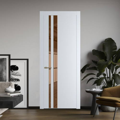 Межкомнатная дверь ProfilDoors 20 PW Вайт Зеркало Bronza молдинг Шампань