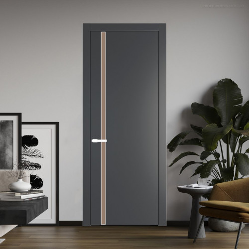 Межкомнатная дверь ProfilDoors 21 PW Графит Монохром капучино молдинг Вайт