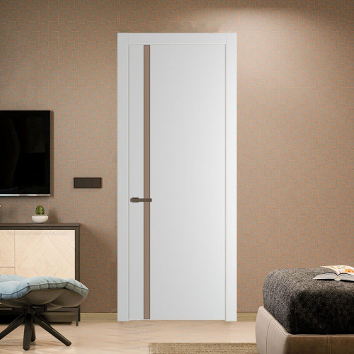 Межкомнатная дверь ProfilDoors 21 PW Крем Вайт Монохром капучино молдинг Деорэ