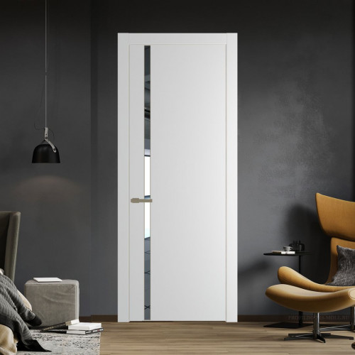 Межкомнатная дверь ProfilDoors 21 PW Крем Вайт Зеркало молдинг Шампань