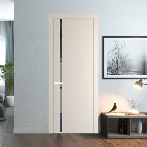 Межкомнатная дверь ProfilDoors 21 PW Кремовая Магнолия Зеркало Grey молдинг Вайт
