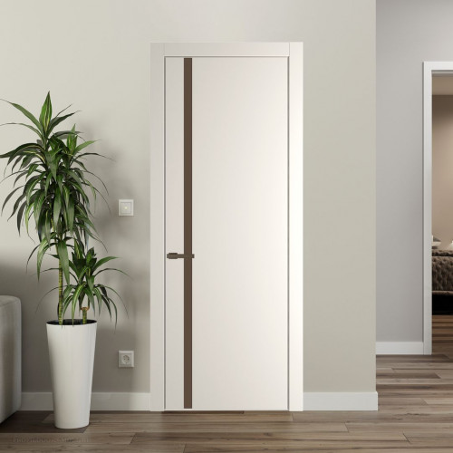Межкомнатная дверь ProfilDoors 21 PW Перламутр белый Монохром гляссе молдинг Деорэ