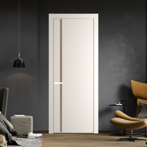 Межкомнатная дверь ProfilDoors 21 PW Перламутр белый Монохром капучино молдинг Вайт