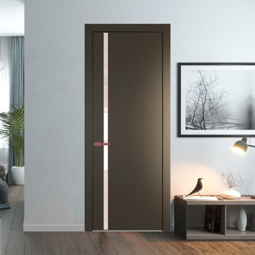 Межкомнатная дверь ProfilDoors 21 PW Перламутр бронза Lacobel Перламутровый лак молдинг Красный антрацит
