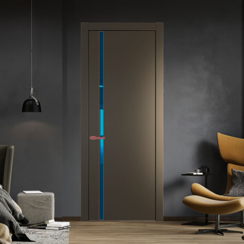 Межкомнатная дверь ProfilDoors 21 PW Перламутр бронза Зеркало Blue молдинг Красный антрацит