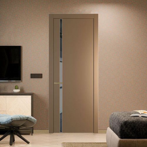 Межкомнатная дверь ProfilDoors 21 PW Перламутр золото Зеркало Grey молдинг Золото