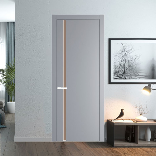 Межкомнатная дверь ProfilDoors 21 PW Смоки Монохром капучино молдинг Вайт