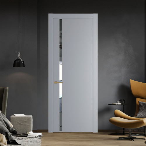 Межкомнатная дверь ProfilDoors 21 PW Смоки Зеркало молдинг Золото