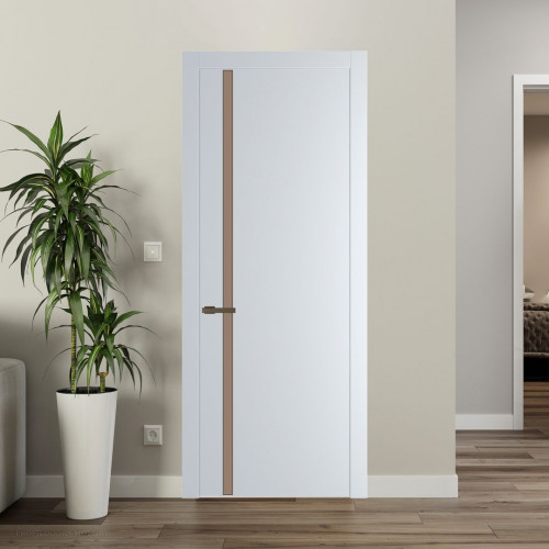 Межкомнатная дверь ProfilDoors 21 PW Вайт Монохром капучино молдинг Деорэ