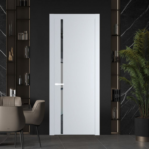 Межкомнатная дверь ProfilDoors 21 PW Вайт Зеркало Grey молдинг Вайт