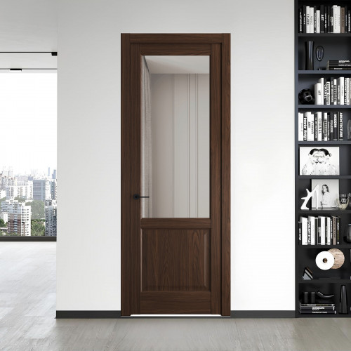 8.2.2 ND.O Орех Шоколад стекло Прозрачное ProfilDoors Orange