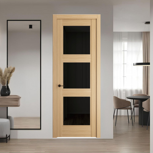 6.3.2 ND.O Дуб Натуральный стекло Черное тонированное ProfilDoors Orange
