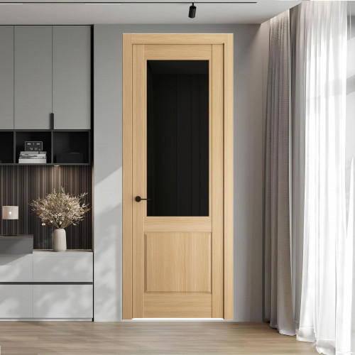 6.2.2 ND.O Дуб Натуральный стекло Черное тонированное ProfilDoors Orange