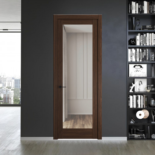 10.1.2 ND.O Орех Шоколад стекло Прозрачное ProfilDoors Orange