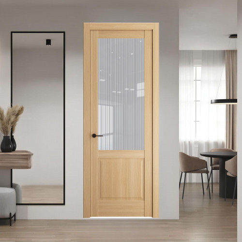 5.2.2 ND.O Дуб Натуральный стекло Узор Страйп ProfilDoors Orange