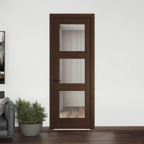 6.3.2 ND.O Орех Шоколад стекло Прозрачное ProfilDoors Orange