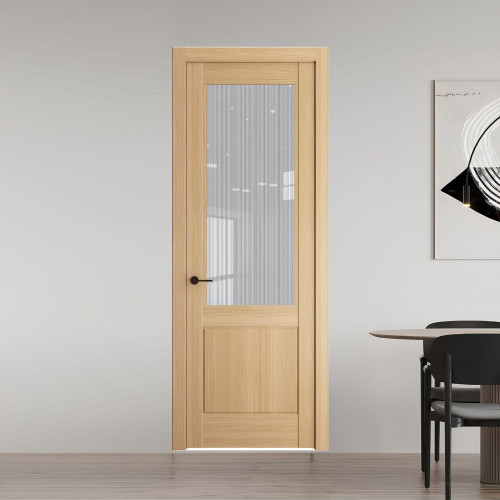 7.2.2 ND.O Дуб Натуральный стекло Узор Страйп ProfilDoors Orange