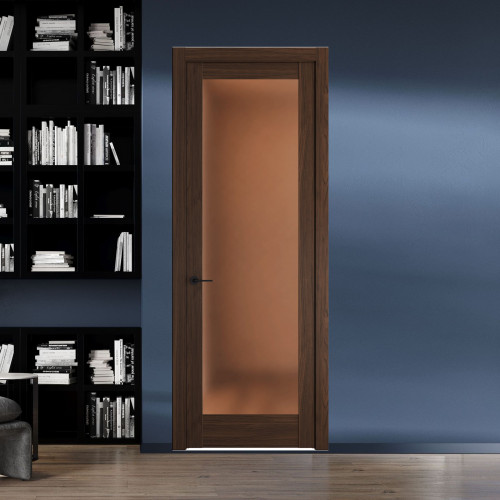 10.1.2 ND.O Орех Шоколад стекло Золотистая бронза матовое ProfilDoors Orange