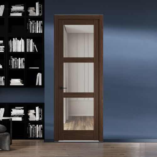 5.3.2 ND.O Орех Шоколад стекло Прозрачное ProfilDoors Orange