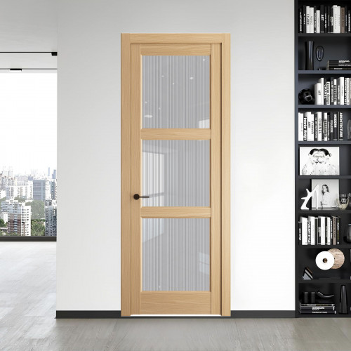 8.3.2 ND.O Дуб Натуральный стекло Узор Страйп ProfilDoors Orange