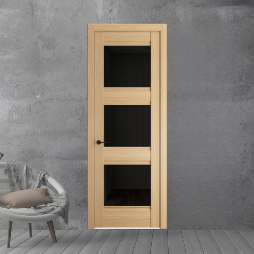 9.3.2 ND.O Дуб Натуральный стекло Черное тонированное ProfilDoors Orange