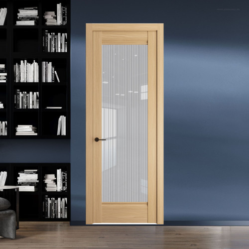 9.1.2 ND.O Дуб Натуральный стекло Узор Страйп ProfilDoors Orange