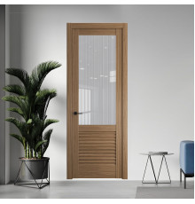 11.2.2 ND.O Дуб Мокко стекло Узор Страйп ProfilDoors Orange