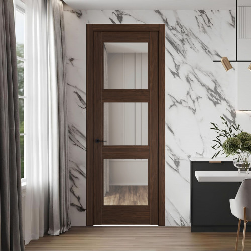 7.3.2 ND.O Орех Шоколад стекло Прозрачное ProfilDoors Orange