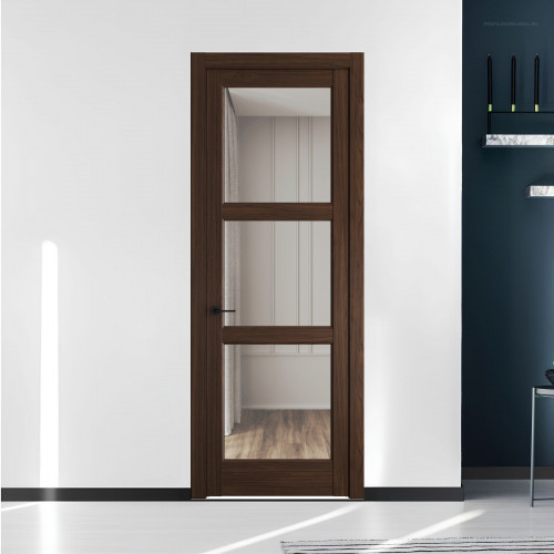 8.3.2 ND.O Орех Шоколад стекло Прозрачное ProfilDoors Orange
