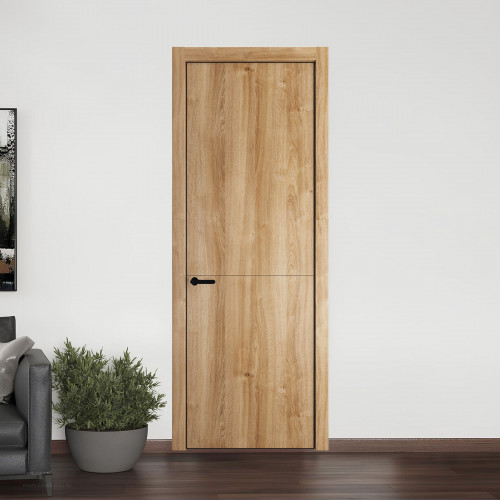 11 NE.O Дуб Карамель молдинг Черный кромка Черный ProfilDoors Orange