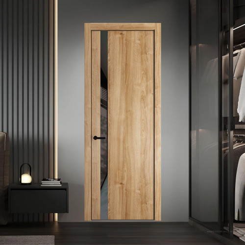 18 NE.O Дуб Карамель вставка Графит лак кромка Черный ProfilDoors Orange
