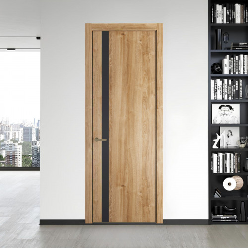 18 NE.O Дуб Карамель вставка Грей кромка Шампань ProfilDoors Orange