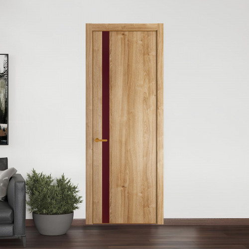 18 NE.O Дуб Карамель вставка Монохром бордовый кромка Бронза ProfilDoors Orange